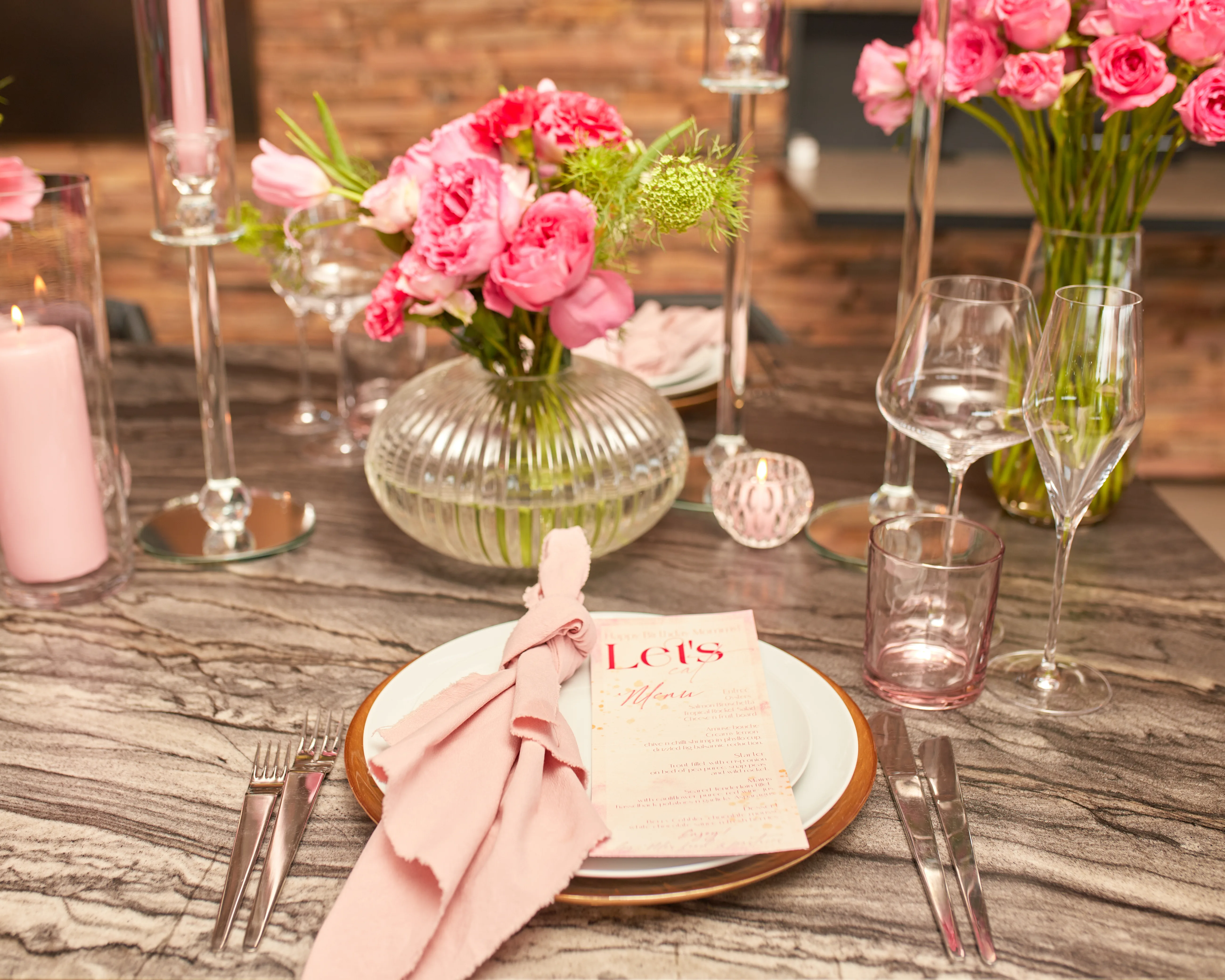Romantic Floral Dinner Styling 2