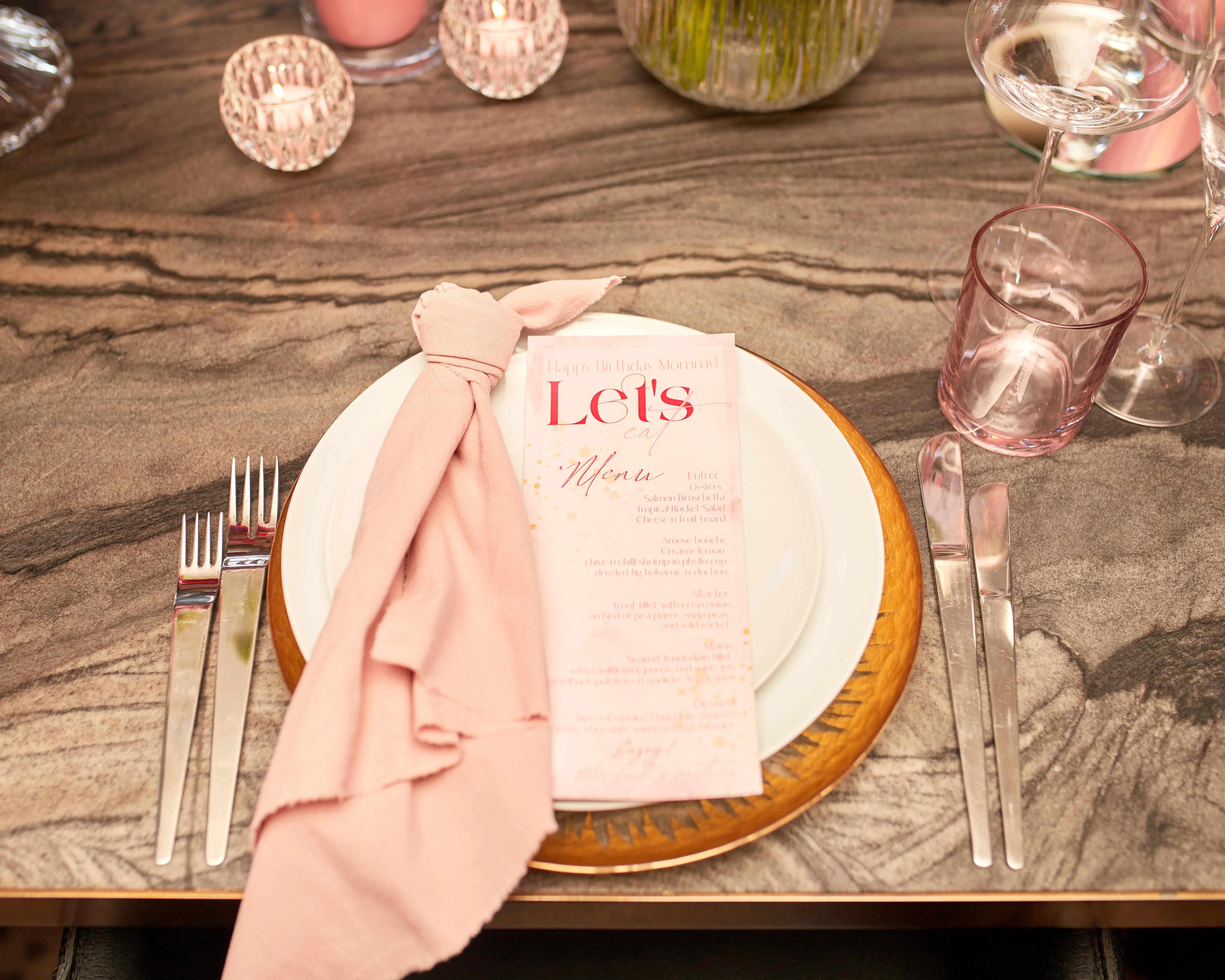 Romantic Floral Dinner Styling 3